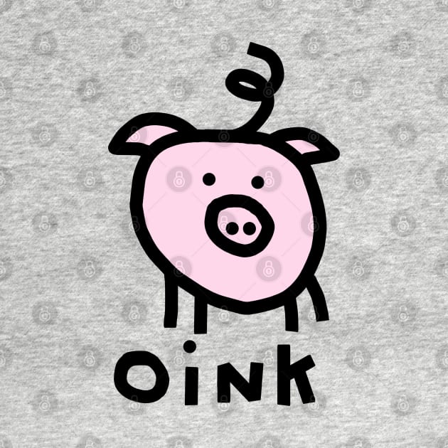 Kids Pink Pig Says Oink Animals Talk by ellenhenryart